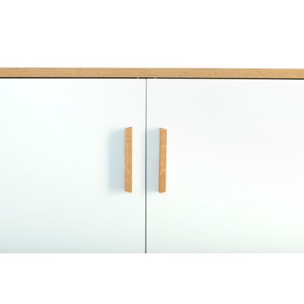 Komoda FRISK 117x80 cm bílá/přírodní dub