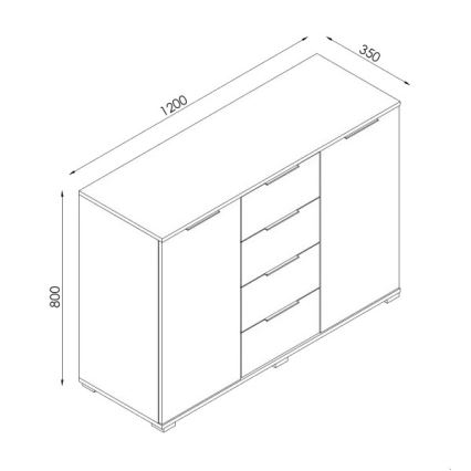 Komoda HOPE 120x78x35 dub sonoma