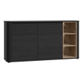 Komoda INAR 160x83x41 cm černá/dub