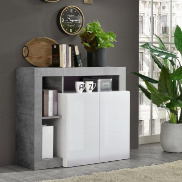 Komoda LENOR 108x93x42 cm bílá/šedá beton