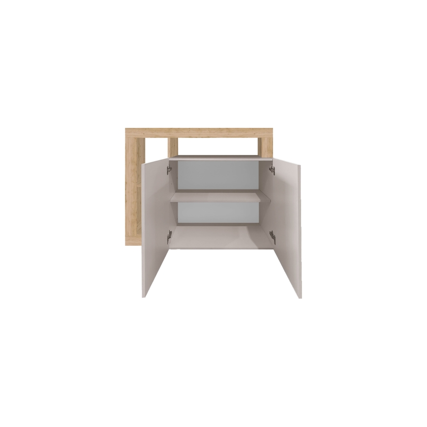 Komoda LENOR 108x93x42 cm kašmír/světlý dub