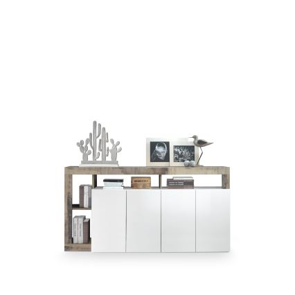 Komoda LENOR 146x93x42 cm bílá/javor
