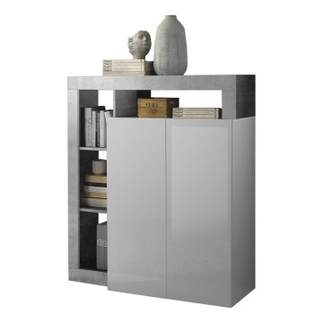 Komoda LENOR 146x93x42 cm bílá/šedá beton