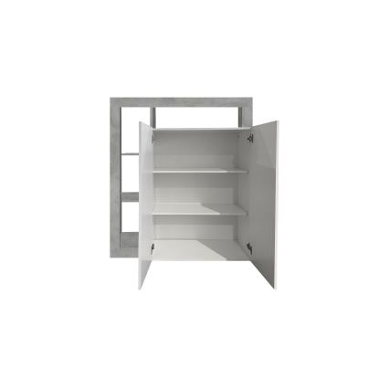 Komoda LENOR 146x93x42 cm bílá/šedá beton