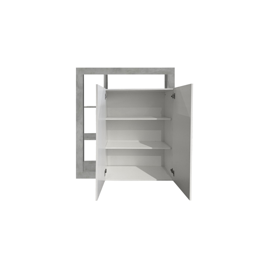 Komoda LENOR 146x93x42 cm bílá/šedá beton