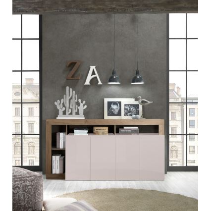 Komoda LENOR 146x93x42 cm kašmír/dub