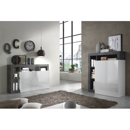 Komoda LENOR bílá/antracit