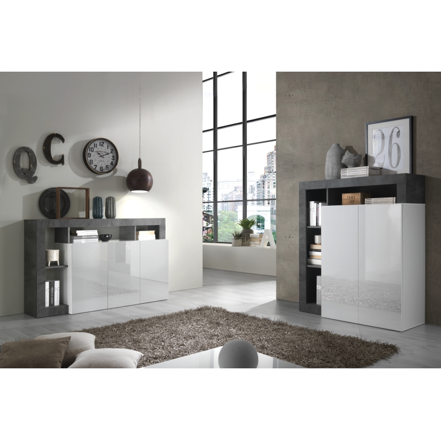 Komoda LENOR bílá/antracit