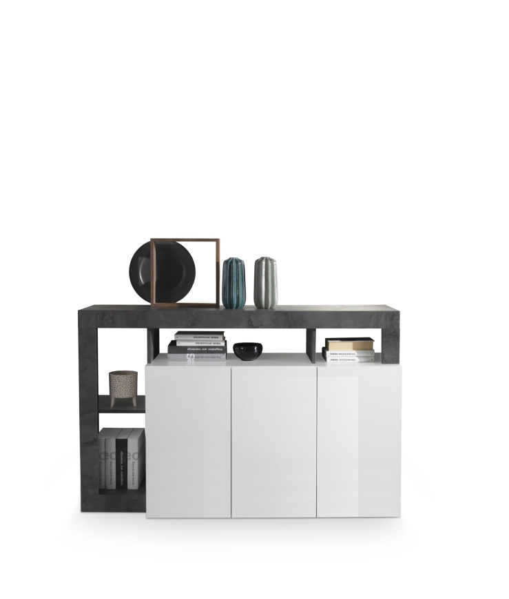 Komoda LENOR bílá/antracit