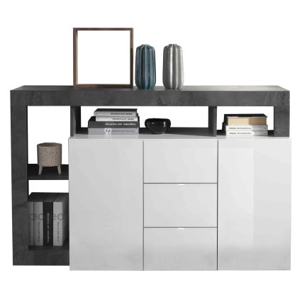 Komoda LENOR bílá/antracit