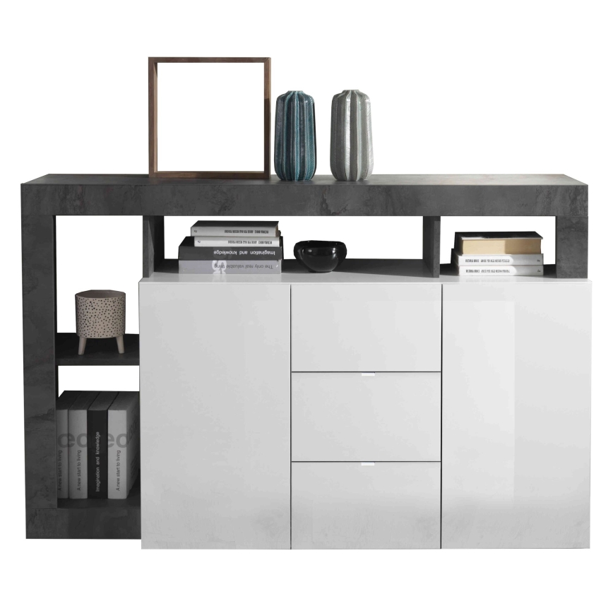 Komoda LENOR bílá/antracit