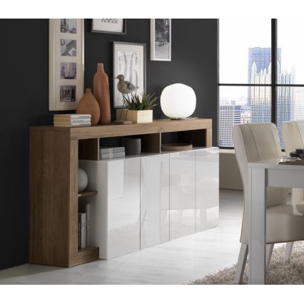 Komoda LENOR bílá/dub