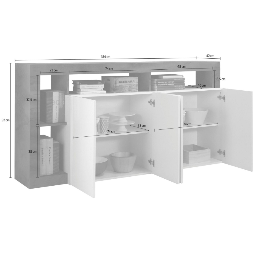 Komoda LENOR bílá/javor