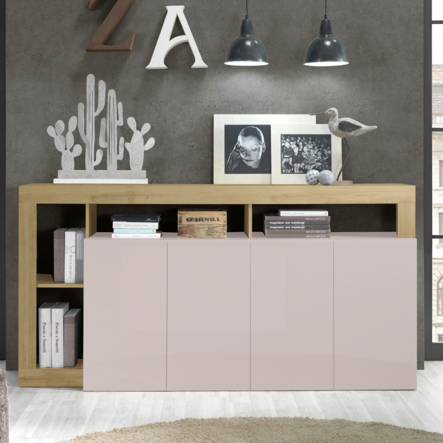 Komoda LENOR kašmír/světlý dub