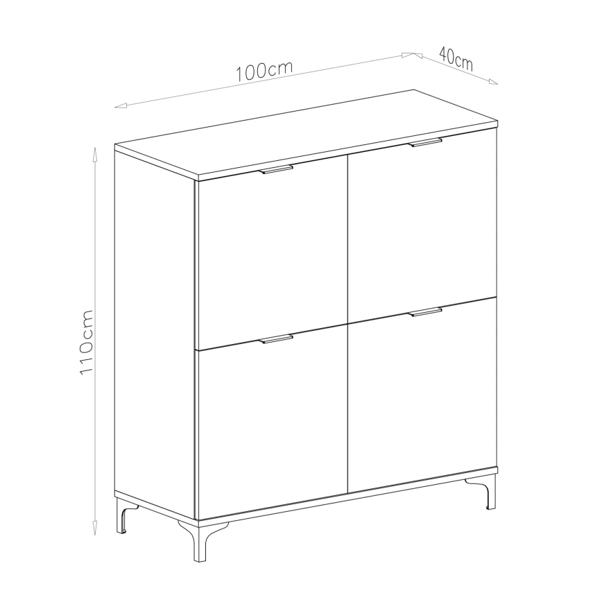 Komoda LORA 100x110x40 cm dub artisan