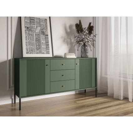 Komoda LUE 155x39 cm zelená/černá