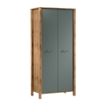 Komoda MENTA 90x200x53 cm dub wotan/zelená