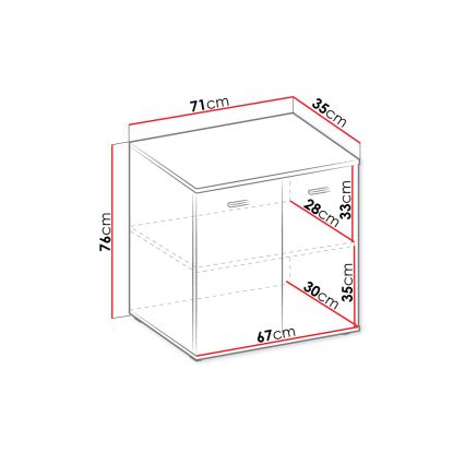 Komoda MIKE 76x71 cm bílá