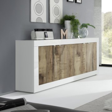 Komoda NERILA 207x86x43 cm bílá/javor