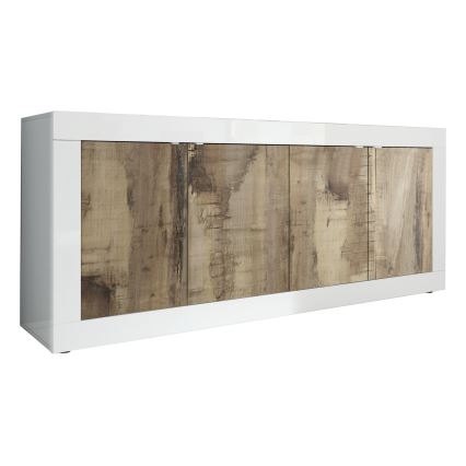 Komoda NERILA 207x86x43 cm bílá/javor