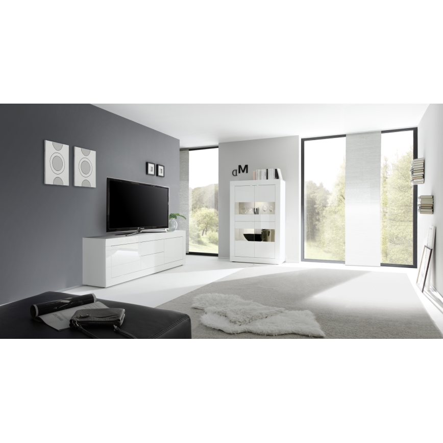 Komoda NERILA 210x66x43 cm bílá