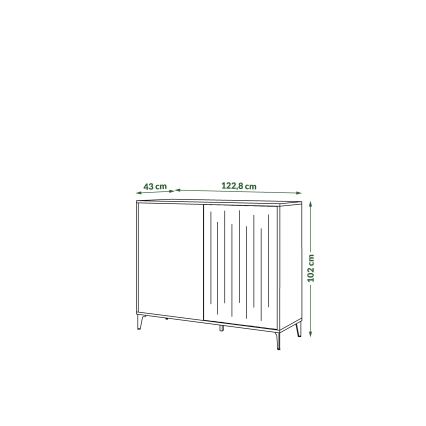 Komoda RONJA 123x102x43 cm taupe/černá