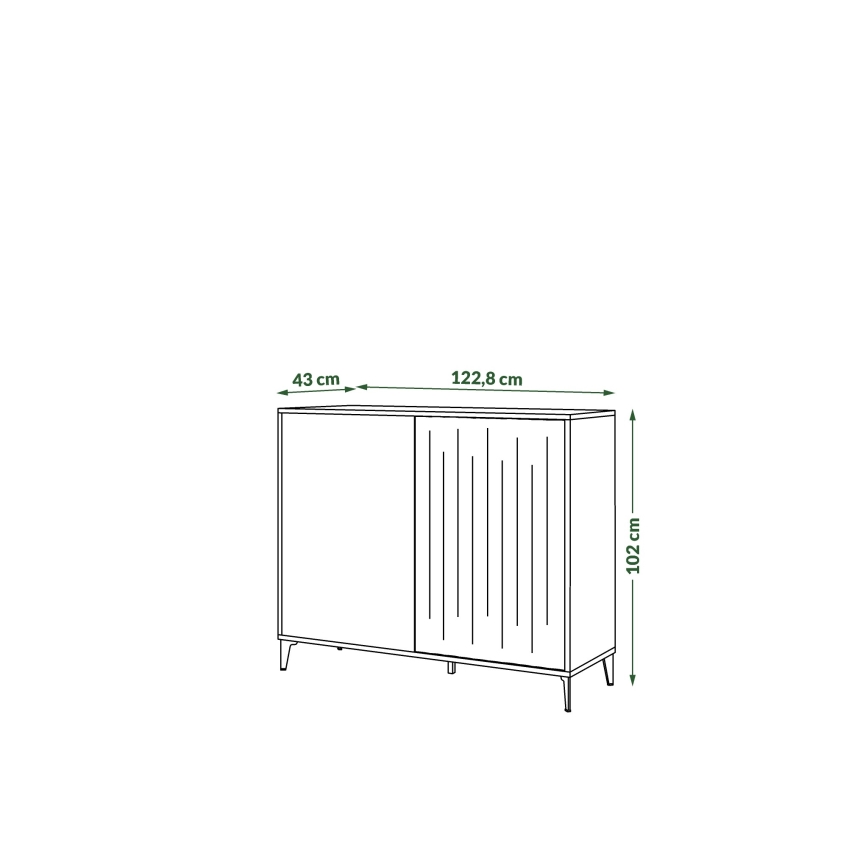 Komoda RONJA 123x102x43 cm taupe/černá