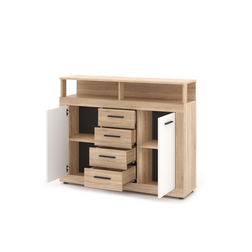 Komoda RUNA dub sonoma/bílá