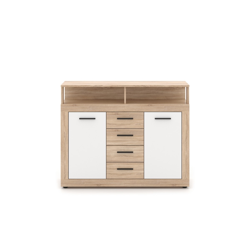 Komoda RUNA dub sonoma/bílá