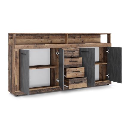 Komoda RUNA tmavě hnědá/antracit