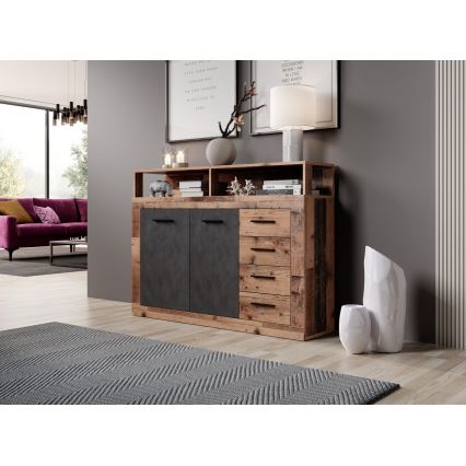 Komoda RUNA tmavě hnědá/antracit