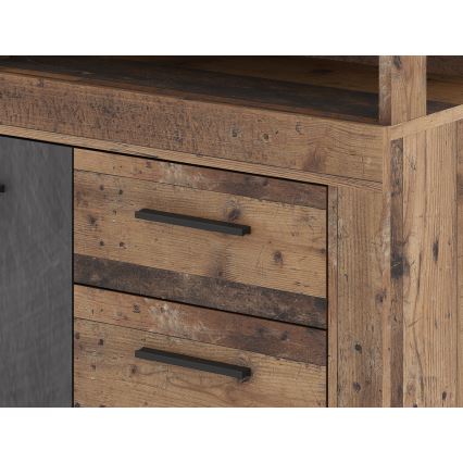 Komoda RUNA tmavě hnědá/antracit