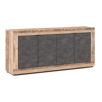 Komoda RUNEA 180x86x42 cm světle hnědá/antracit