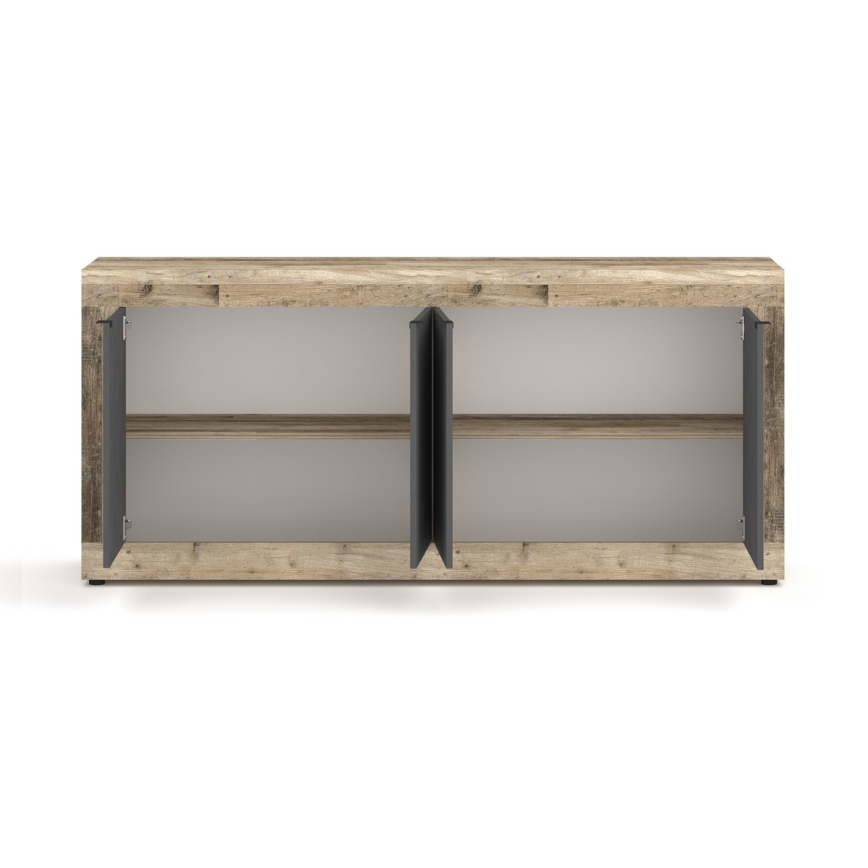 Komoda RUNEA 180x86x42 cm světle hnědá/antracit
