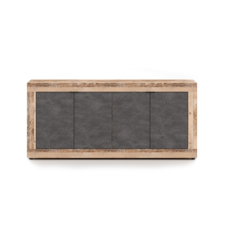 Komoda RUNEA 180x86x42 cm světle hnědá/antracit