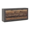 Komoda RUNEA 180x86x42 cm tmavě hnědá/antracit