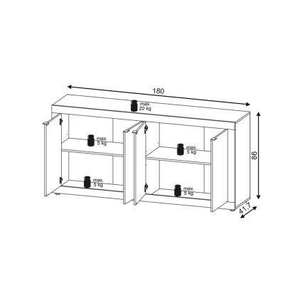 Komoda RUNEA dub sonoma/bílá