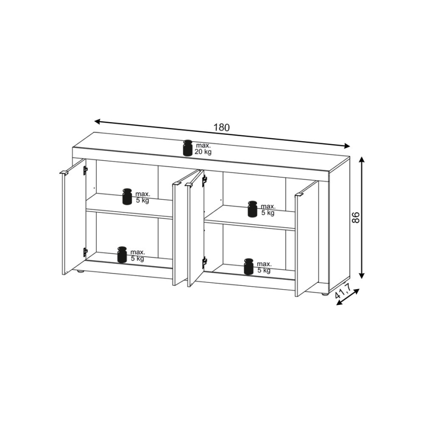 Komoda RUNEA dub sonoma/bílá