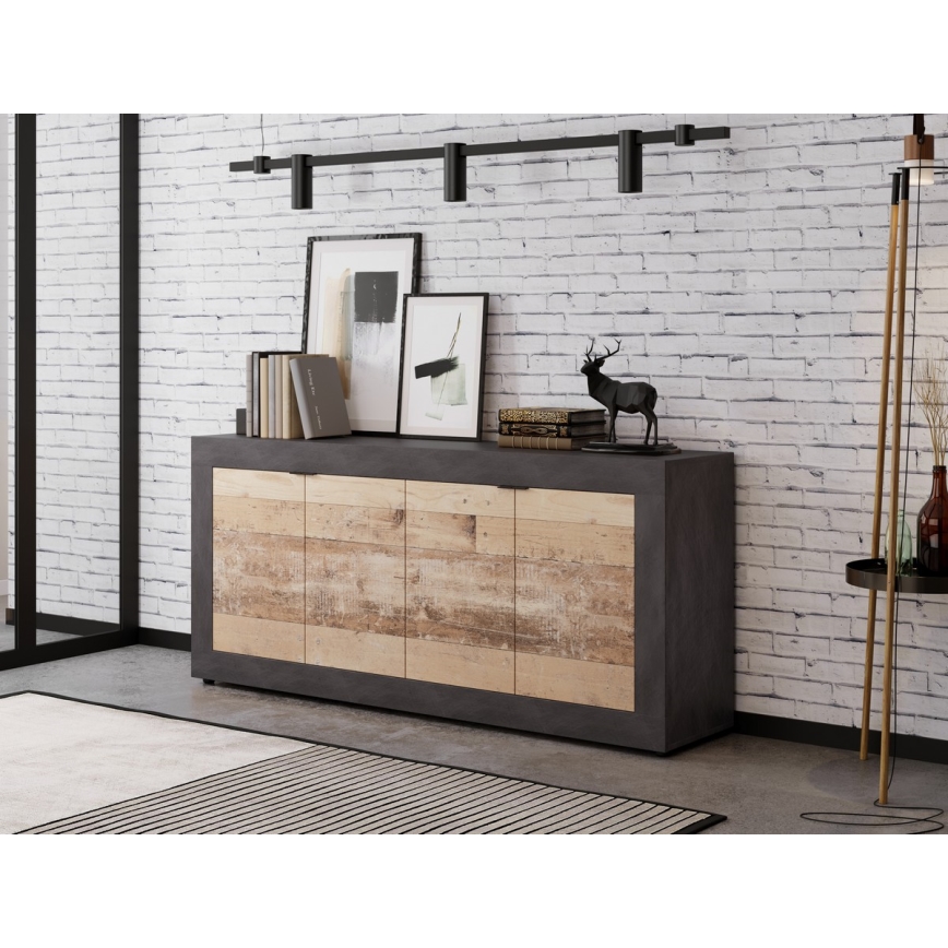 Komoda RUNEA světle hnědá/antracit