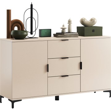 Komoda se zásuvkami a dvířky LORA 150x85x40 cm béžová