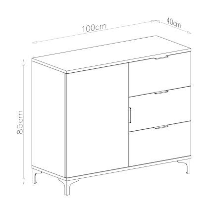 Komoda se zásuvkami LORA 100x85x40 cm dub artisan