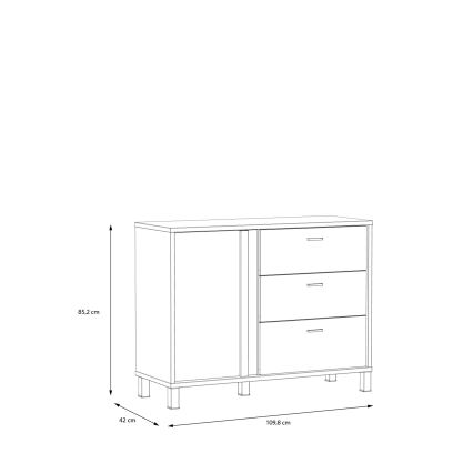 Komoda se zásuvkami OREN hnědá/černá