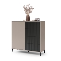 Komoda se zásuvkami RONJA 123x120x43 cm taupe/černá