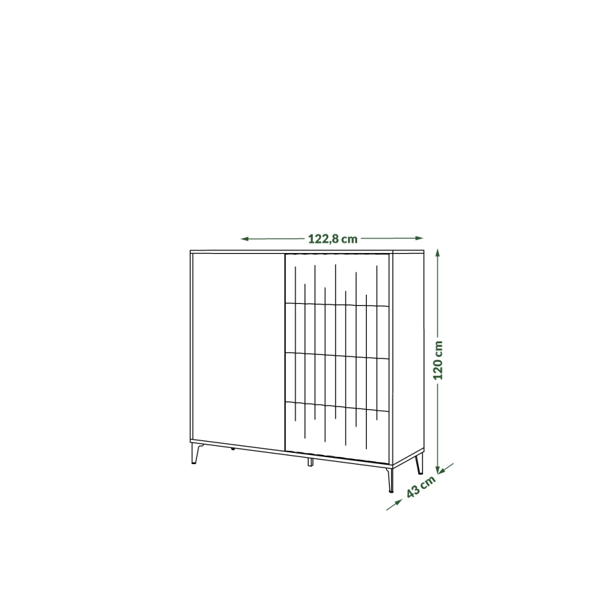 Komoda se zásuvkami RONJA 123x120x43 cm taupe/černá