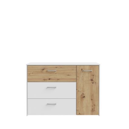 Komoda se zásuvkami URO dub artisan/ bílá