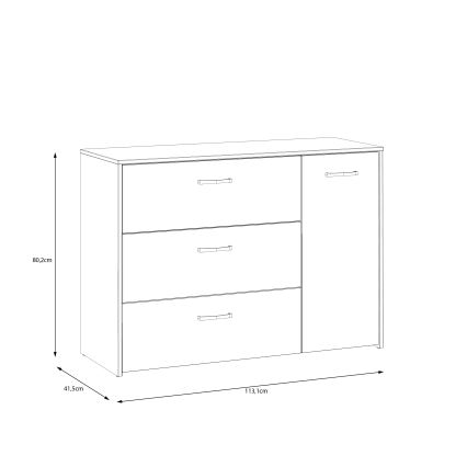 Komoda se zásuvkami URO dub artisan/ bílá