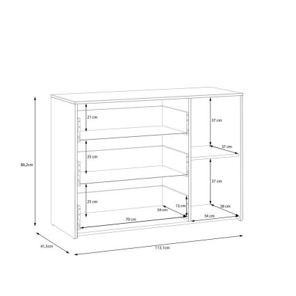 Komoda se zásuvkami URO dub artisan/ bílá