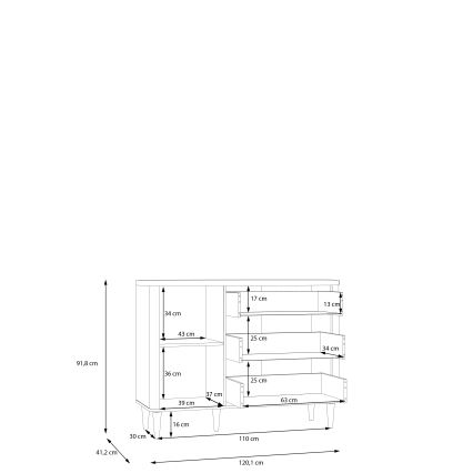 Komoda se zásuvkami VIRO hnědá/béžová