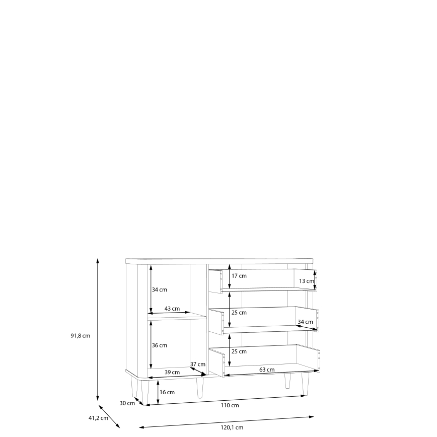 Komoda se zásuvkami VIRO hnědá/béžová