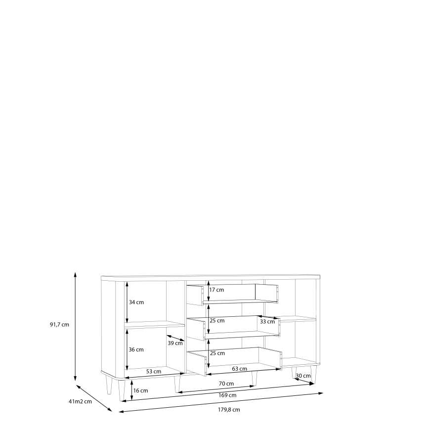 Komoda se zásuvkami VIRO hnědá/béžová